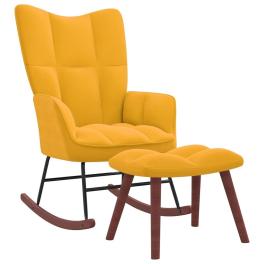 Rocking chair with stool mustard yellow