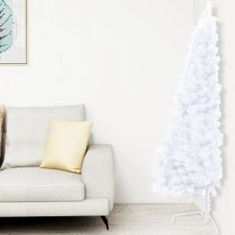 Artificial half christmas tree white pvc, steel large