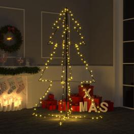 Christmas cone tree warm white, black metal medium
