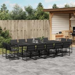 Garden dining set black