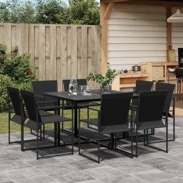 Garden dining set black