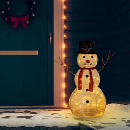 Snowman figure white fabric 35.4 in decorative inlays