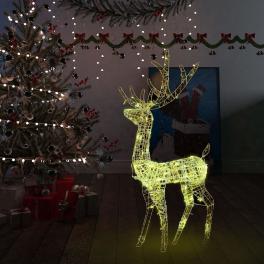 Reindeer christmas decoration warm white acrylic large
