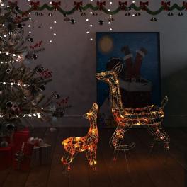 Reindeer family colorful acrylic medium christmas decoration