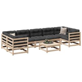 Garden sofa set natural wood solid pine wood large modular