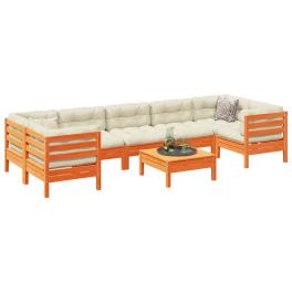 Garden sofa set wax brown and cream