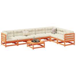 Garden sofa set wax brown solid pine wood large modular