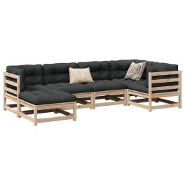 Garden sofa set natural wood solid pine wood (untreated) large