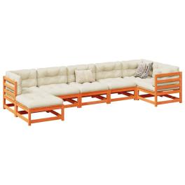 Garden sofa set wax brown solid pine wood large foldable
