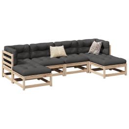 Garden sofa set anthracite solid pine wood standard modular