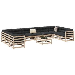 Garden sofa set natural wood solid pine wood large