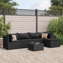 Patio lounge set set of 5 black