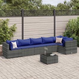 Patio lounge set gray, dark blue