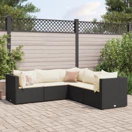 Patio lounge set black, cream white