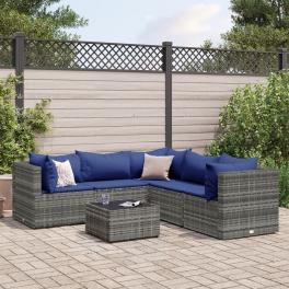 Patio lounge set grey, dark blue
