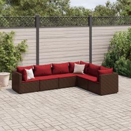 Patio lounge set brown, cinnamon red