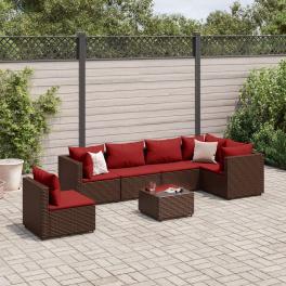 Patio lounge set brown, cinnamon red