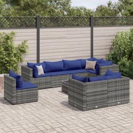 Patio lounge set set of 8 gray