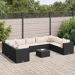 Patio lounge set black, cream white
