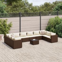 Patio lounge set brown, cream white