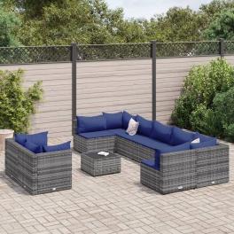 Patio sofa set set of 9 grey