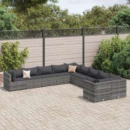 Patio sofa set set of 10 grey