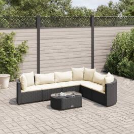 Patio sofa set set of 6 black, cream white