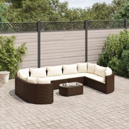 Patio sofa set set of 10 brown, cream white