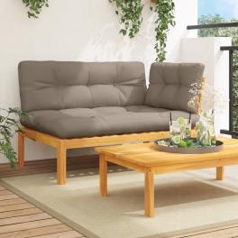 Patio sofa natural wood solid acacia wood medium modular