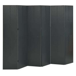 6-panel room divider anthracite 94.5"x70.9" steel