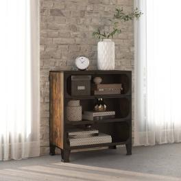 Storage cabinet rustic brown metal and mdf compact cabinet