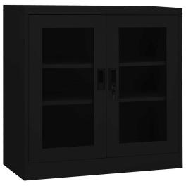 Office cabinet black steel medium height-adjustable shelves