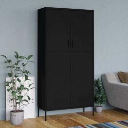 Wardrobe black steel large wardrobe rectangular modern