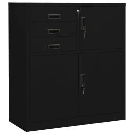 Office cabinet black steel medium height-adjustable shelves