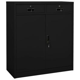 Office cabinet black steel medium height-adjustable shelves