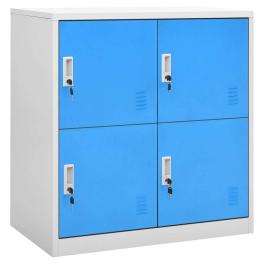 Locker cabinet light gray and blue steel medium locker cabinet