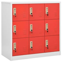 Locker cabinet light grey and red steel medium locker cabinet