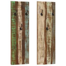 Coat rack multicolor solid reclaimed wood, powder-coated steel