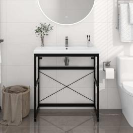 Bathroom washbasin frame black powder-coated iron