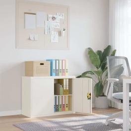 File cabinet white powder-coated steel medium file cabinet