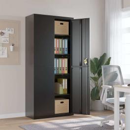File cabinet black powder-coated steel extra high file cabinet
