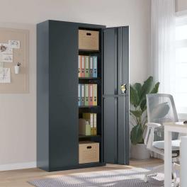 File cabinet anthracite powder-coated steel extra tall