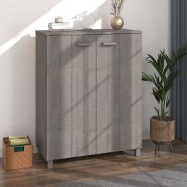 Shoe cabinet hamar light gray 33.5"x15.7"x42.5" solid wood pine