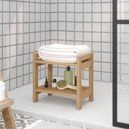 Bathroom side table teak solid teak wood 17.7x11.8x17.7 in