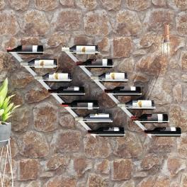 Wall-mounted wine rack for 7 bottles 2 pcs white metal