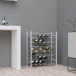 Wine rack for 48 bottles white metal