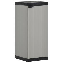 Garden storage cabinet grey and black pvc and polypropylene compact