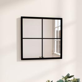 Mirror black metal, glass 15.7x15.7 in wall mounting