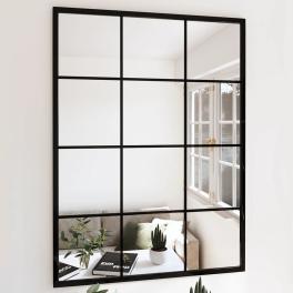 Mirror black metal, glass 31.5 x 23.6 in simple wall mirror