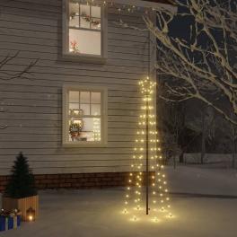 Christmas tree with spike warm white powder-coated steel, copper, pvc